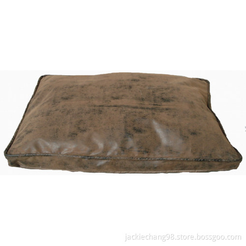Faux Leather Rectangle Dog Bed